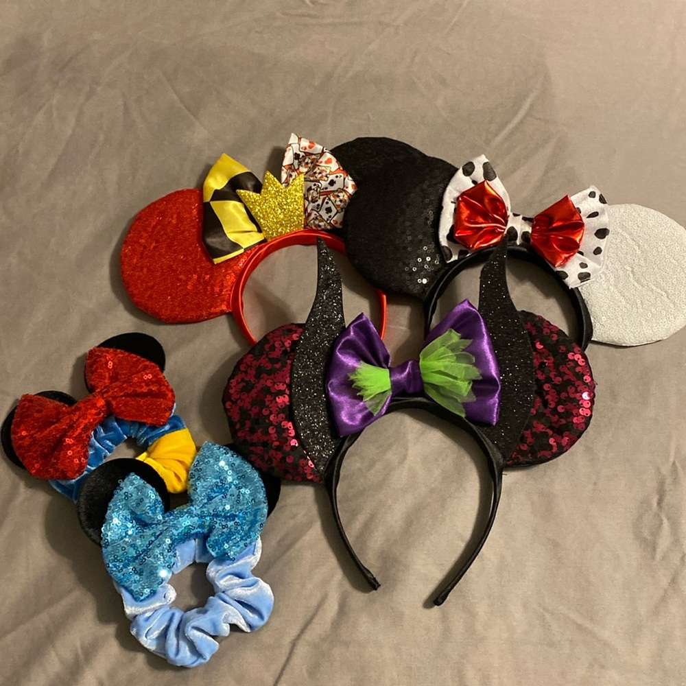 Disney villian Mickey ears and pony tails